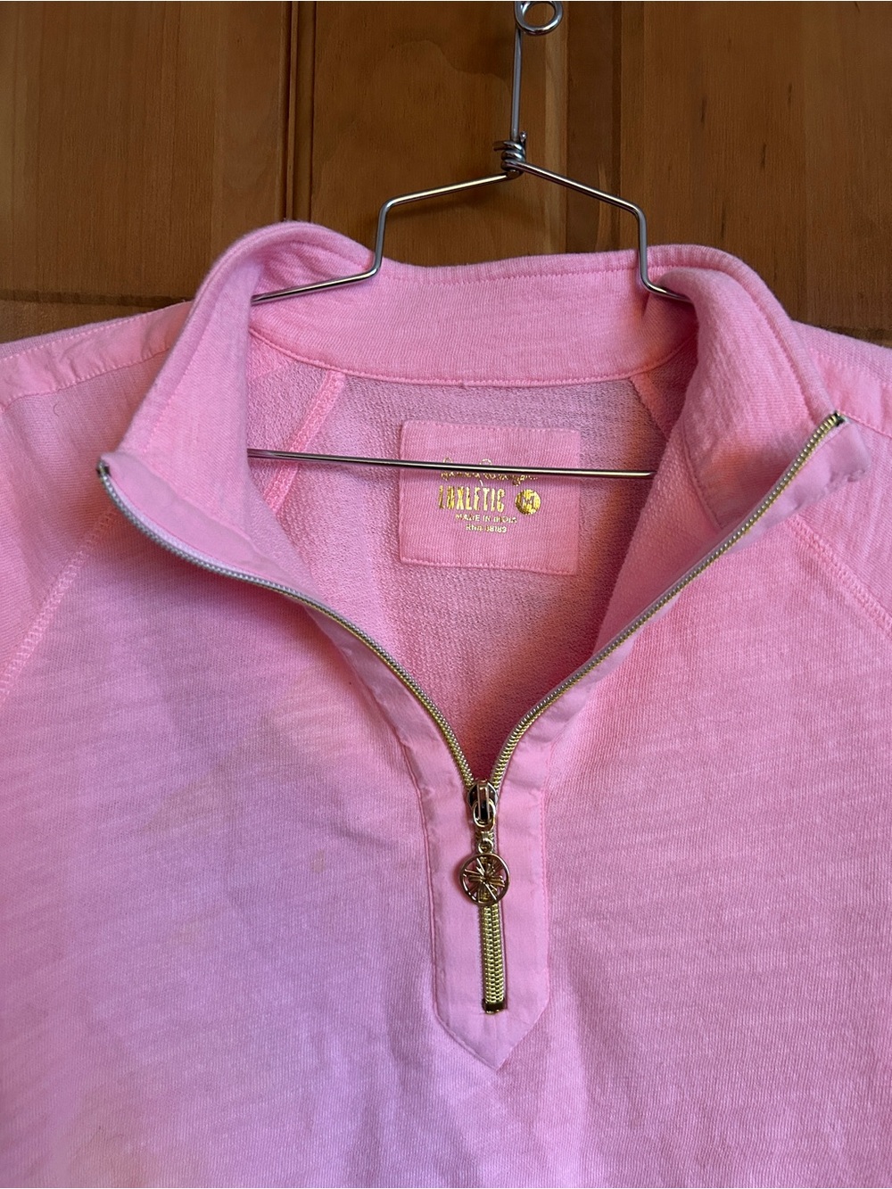 Lilly Pulitzer Soft Pink Quarter-Zip Pullover with Gold Hardware